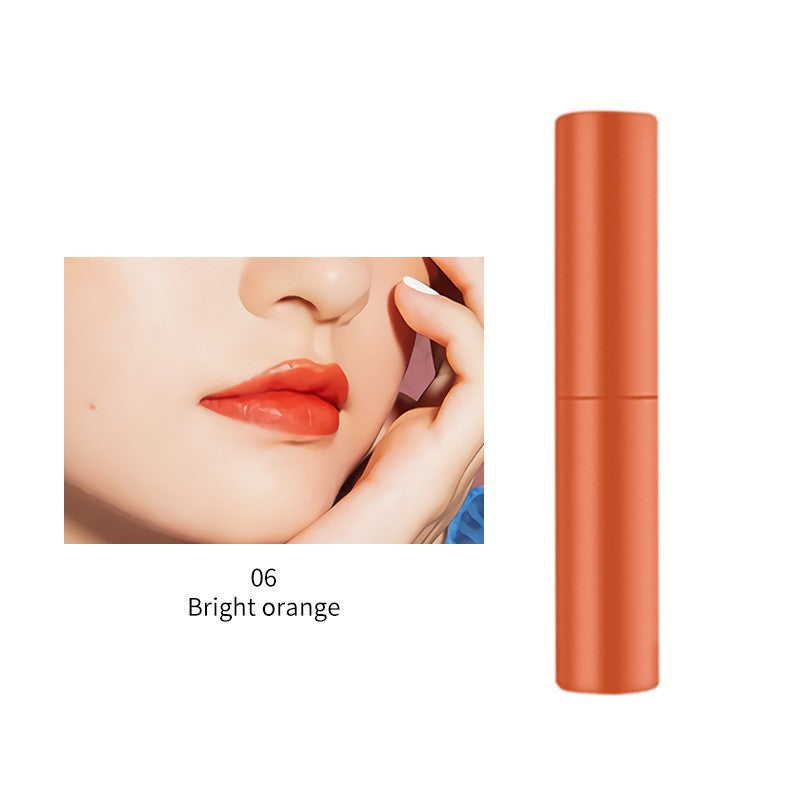 Trendy 6-color moisturizing lip gloss, delicate and smooth, easy to push away, moisturizing and lasting matte lip glaze