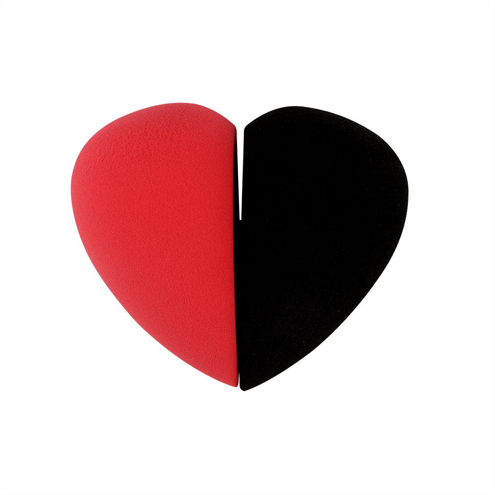 Oblique cut dry and wet dual-purpose heart-shaped puff, hydrophilic sponge puff, heart-shaped shell, strong water absorption and powder grabbing ability
