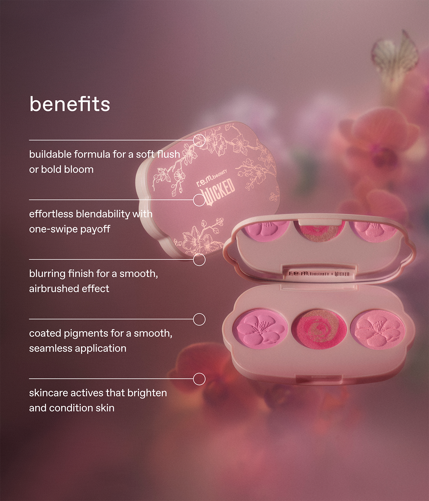r.e.m. beauty x Wicked: For Good couldn't be lovelier blush set