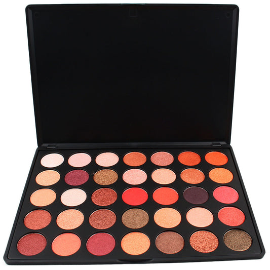 35-color full pearl eyeshadow, peach blossom makeup, pumpkin orange mermaid eyeshadow disc