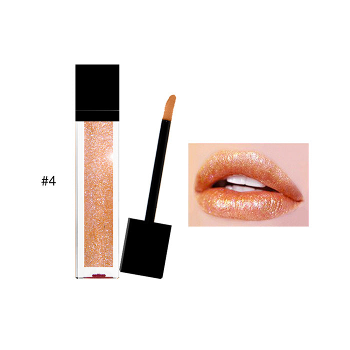 11-color glitter lip gloss lasts longer and is not easy to take off makeup. Sequin glitter lip gloss lip glaze