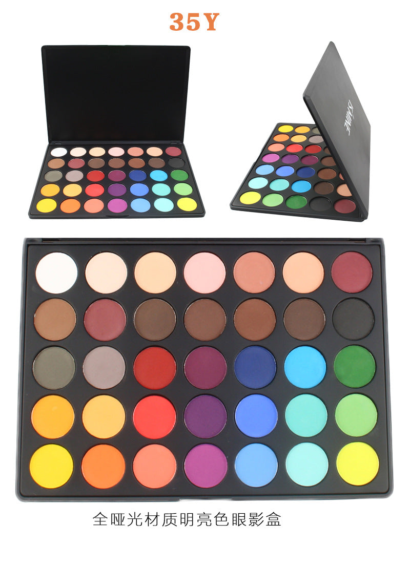 35-Color eyeshadow disc, pearlescent matte eyeshadow disc, multi-color makeup disc, powdery delicate explosion classic