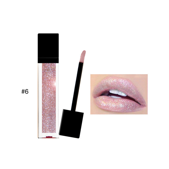 11-color glitter lip gloss lasts longer and is not easy to take off makeup. Sequin glitter lip gloss lip glaze