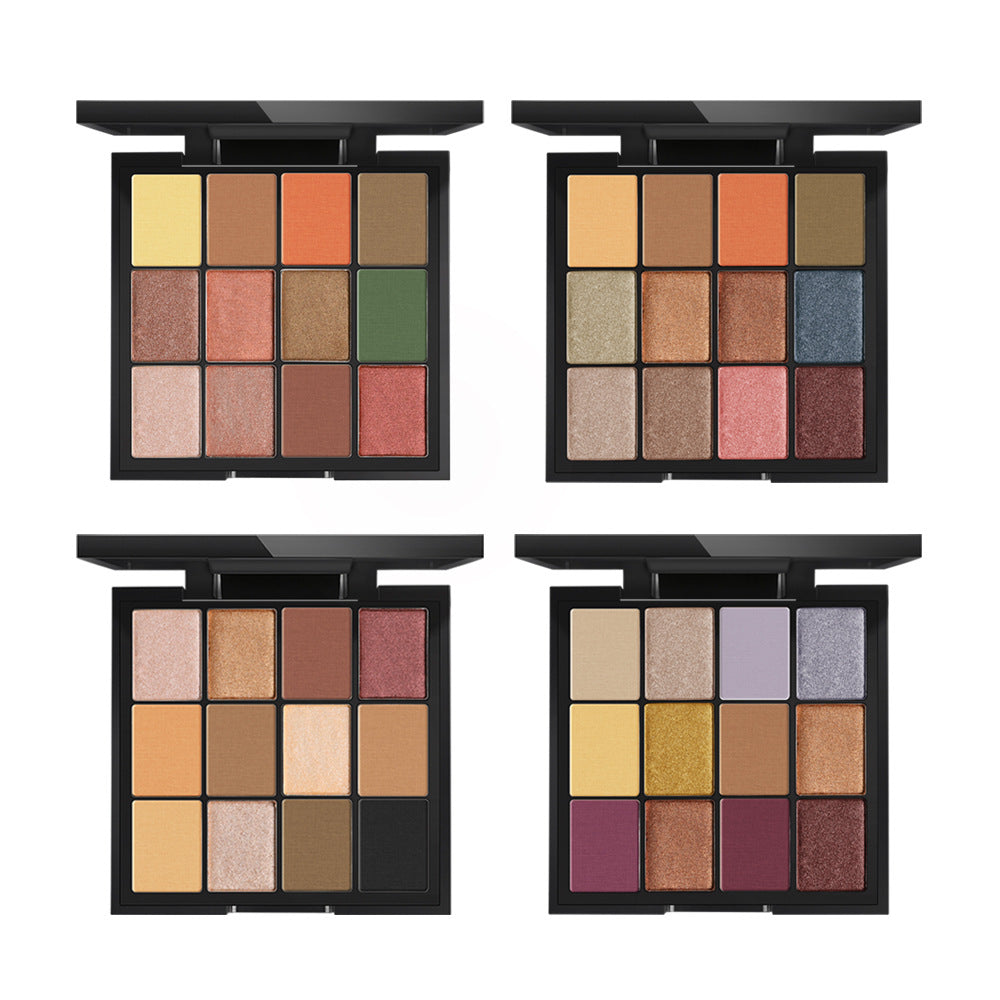 Versatile 12-color eyeshadow pearlescent matte combination eyeshadow orange pink girl series eyeshadow