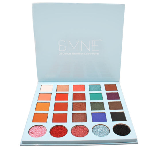 25-color shallot sequined eyeshadow disc, pearlescent matte eyeshadow disc is evenly colored without powder and no LOGO.