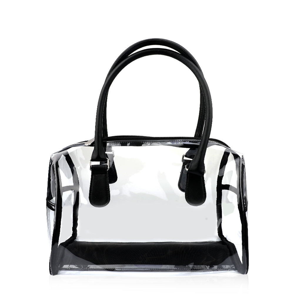 Transparent portable casual cosmetic bag, large capacity, commonly used in makeup, waterproof and easy to clean cosmetic bag