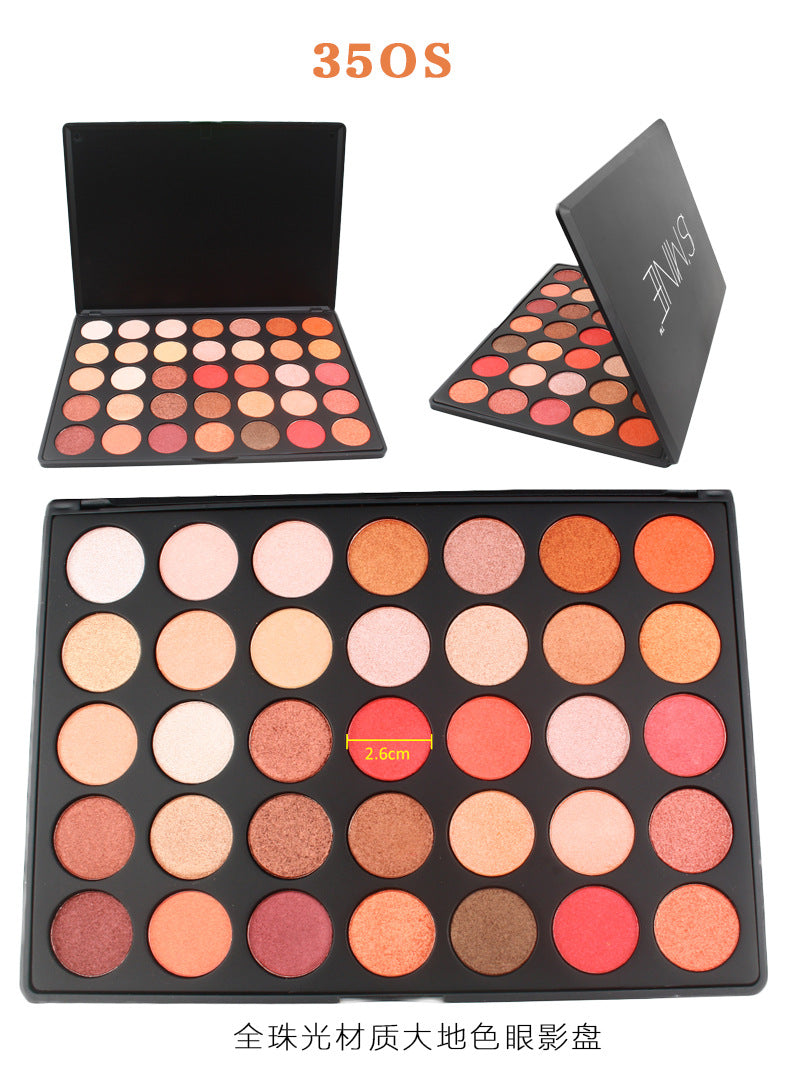 35-Color eyeshadow disc, pearlescent matte eyeshadow disc, multi-color makeup disc, powdery delicate explosion classic