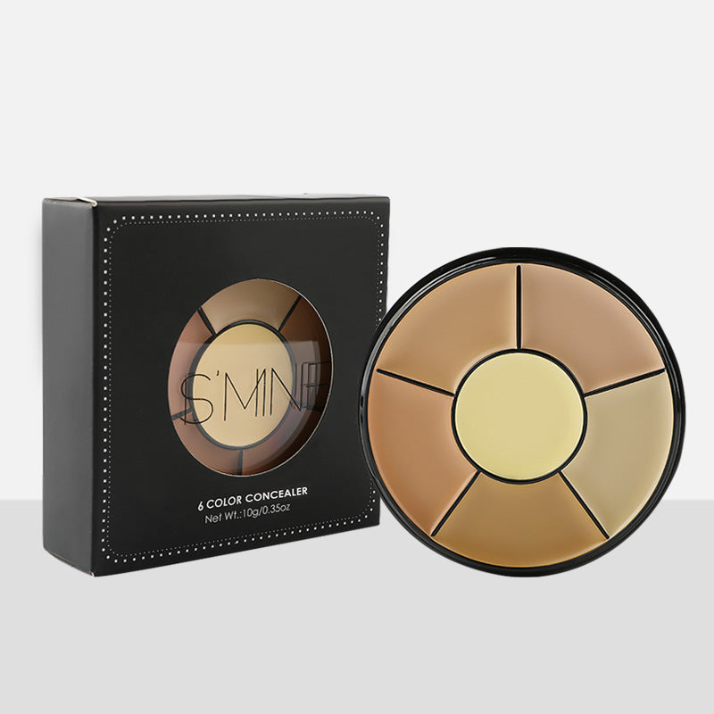 6-Color Concealer Moisturizing and Skin-friendly Texture Covering Long-lasting and docile Waterproof and Sweatproof Concealer Plate