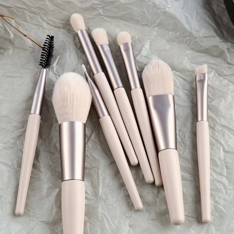8 Macaron matte plastic handle makeup cover brush, portable makeup cover brush, blush brush, foundation brush, eyeshadow brush.