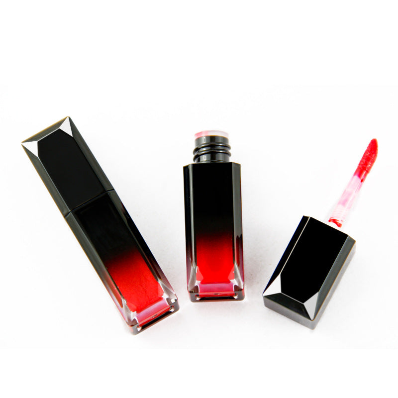 Moisturizing velvet matte moisturizing lip glaze, black gradual change square bottle lip glaze
