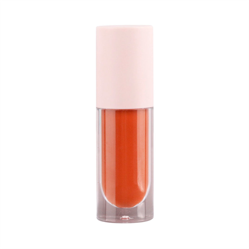 Eight-color non-stick cup liquid lipstick matte color rendering makeup non-fading transparent round tube lipstick
