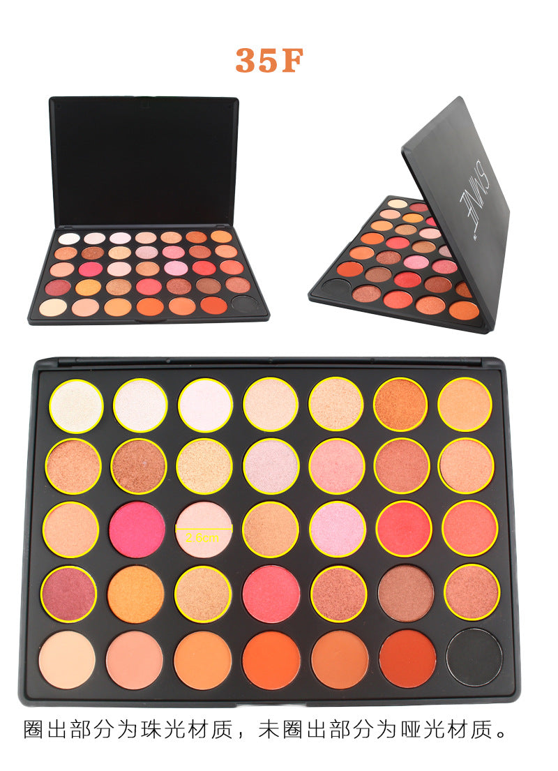 35-Color eyeshadow disc, pearlescent matte eyeshadow disc, multi-color makeup disc, powdery delicate explosion classic