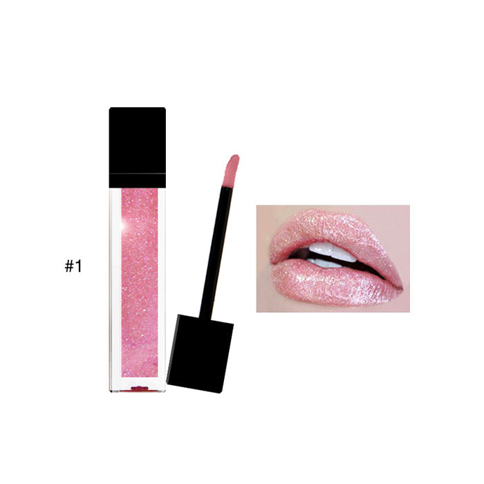 11-color glitter lip gloss lasts longer and is not easy to take off makeup. Sequin glitter lip gloss lip glaze