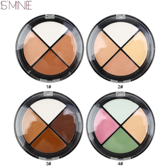 4-color concealer, covering spots and dark circles, skin-friendly and easy to push away makeup concealer