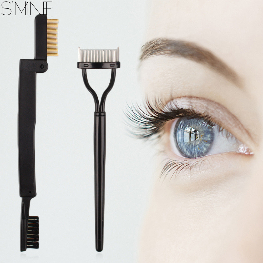 New product eye makeup double-head folding eyelash brush steel needle eyelash comb portable beauty tool two optional