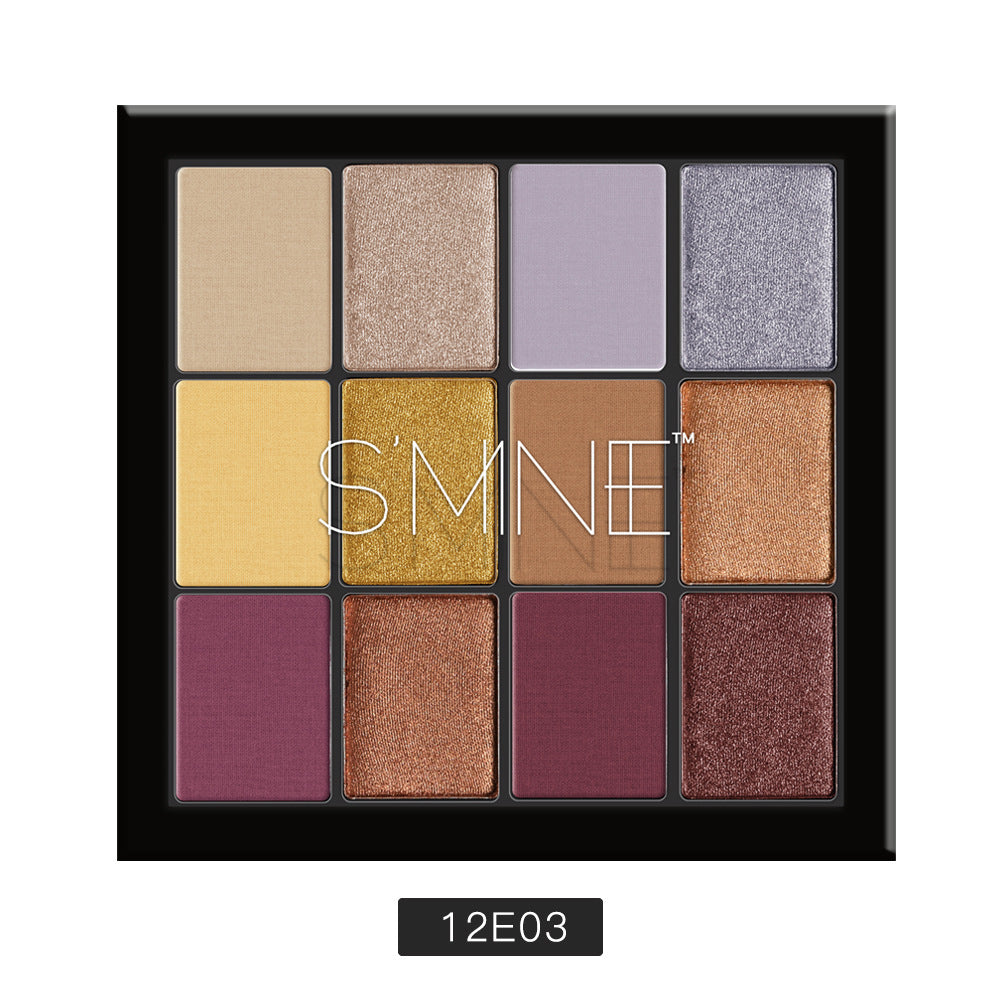 Versatile 12-color eyeshadow pearlescent matte combination eyeshadow orange pink girl series eyeshadow