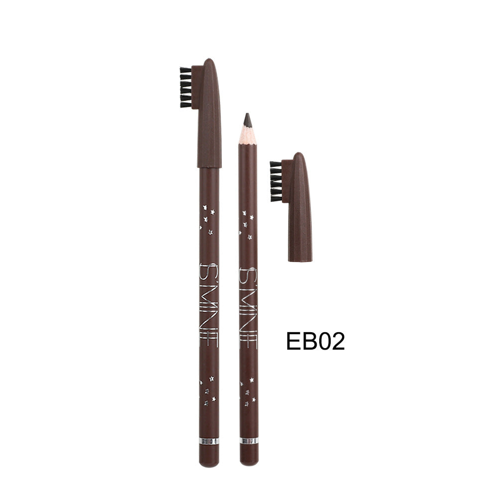 Round eyebrow pencil with lid brush, crayon refill double lock color eyebrow pencil, waterproof, sweat-proof and non-smudging.