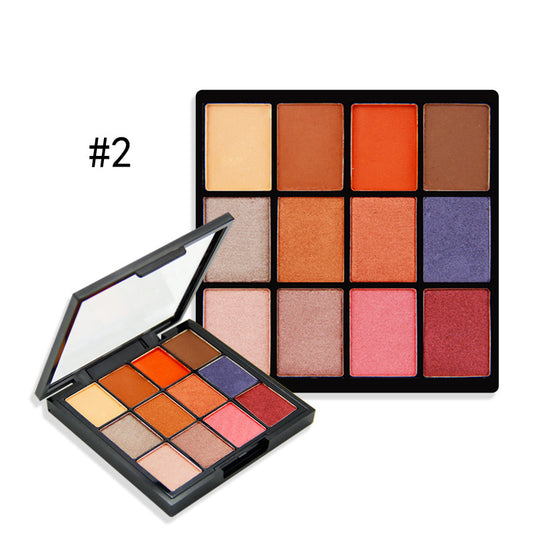 Versatile 12-color eyeshadow pearlescent matte combination eyeshadow orange pink girl series eyeshadow