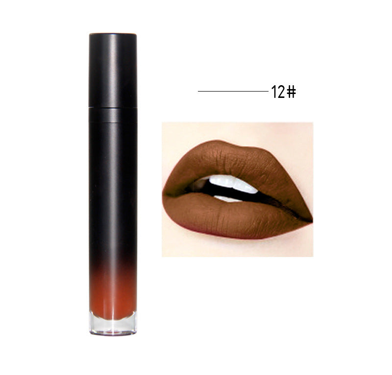 12 colors matte matte is not easy to stick to the cup lipstick waterproof