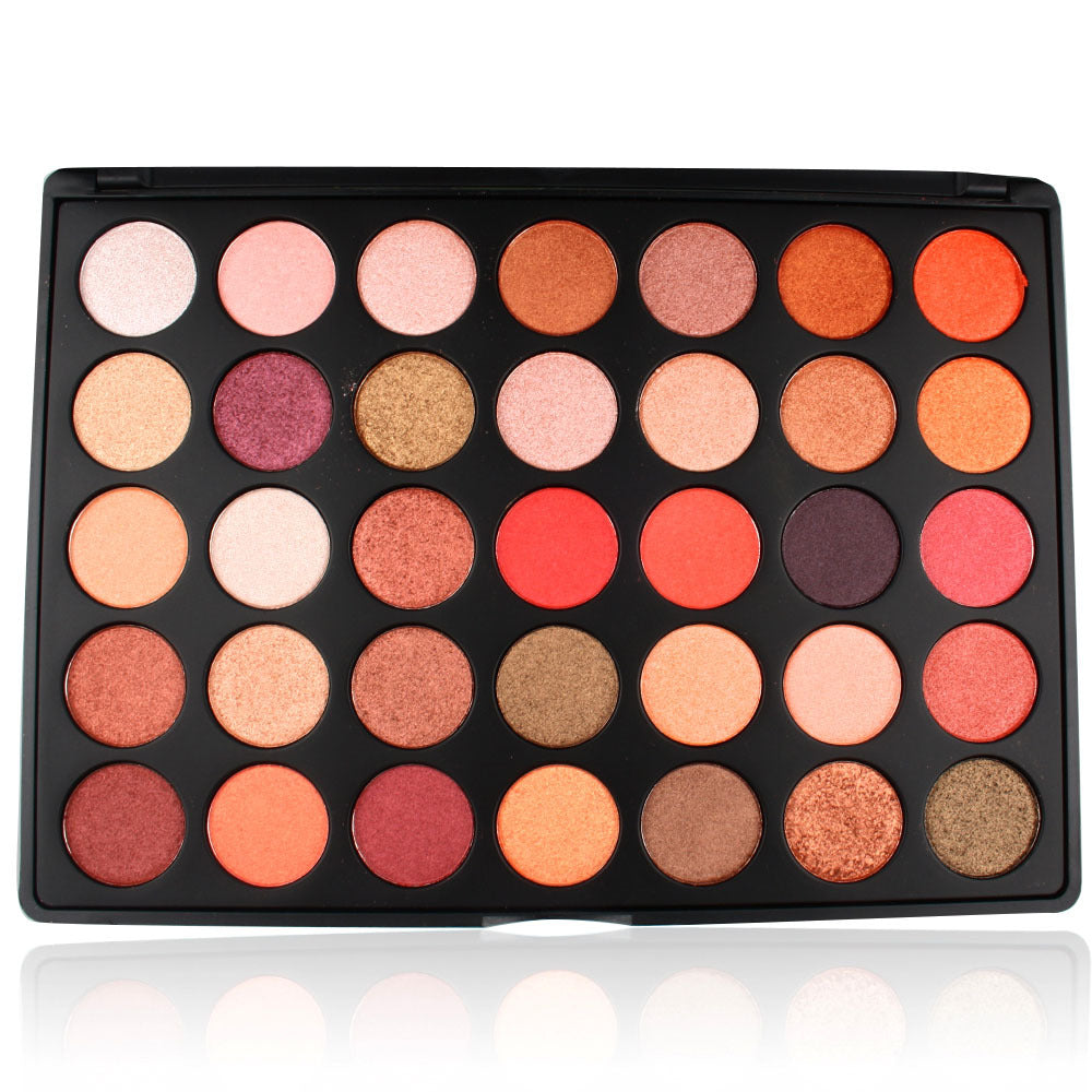 35-color full pearl eyeshadow, peach blossom makeup, pumpkin orange mermaid eyeshadow disc
