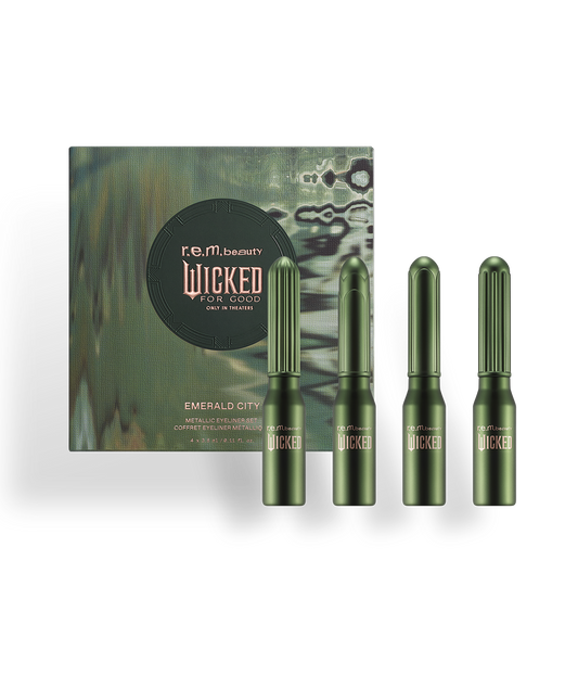 r.e.m. beauty x Wicked: For Good Emerald City Metallic Eyeliner Set