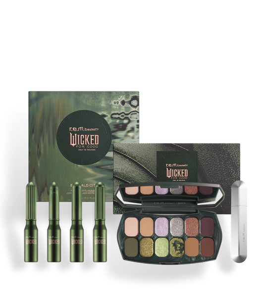 r.e.m. beauty x Wicked: For Good welcome to oz eyeshadow & eyeliner set