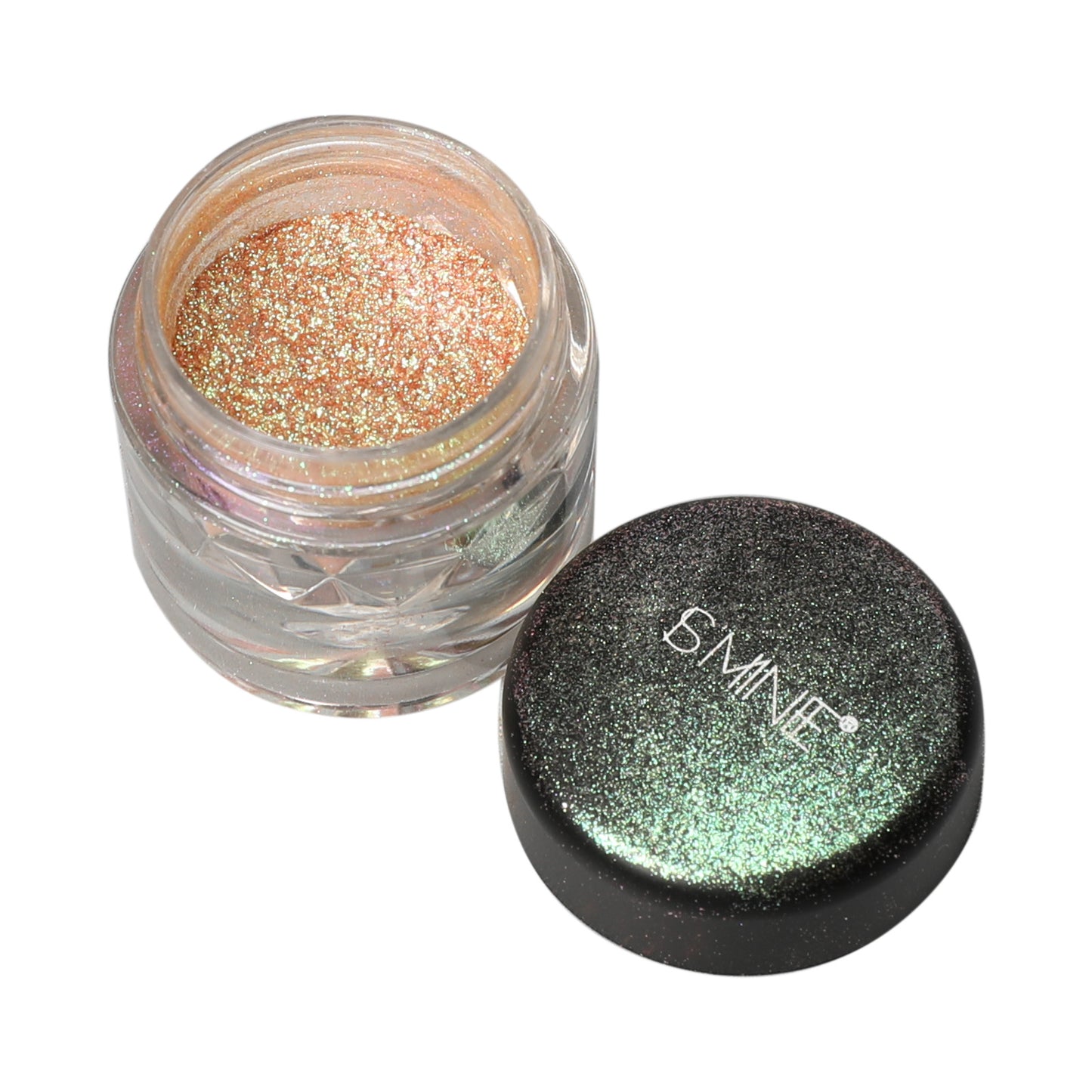 High glitter pearlescent eyeshadow powder trendy charm eye makeup, chameleon eyeshadow powder plastic bottle