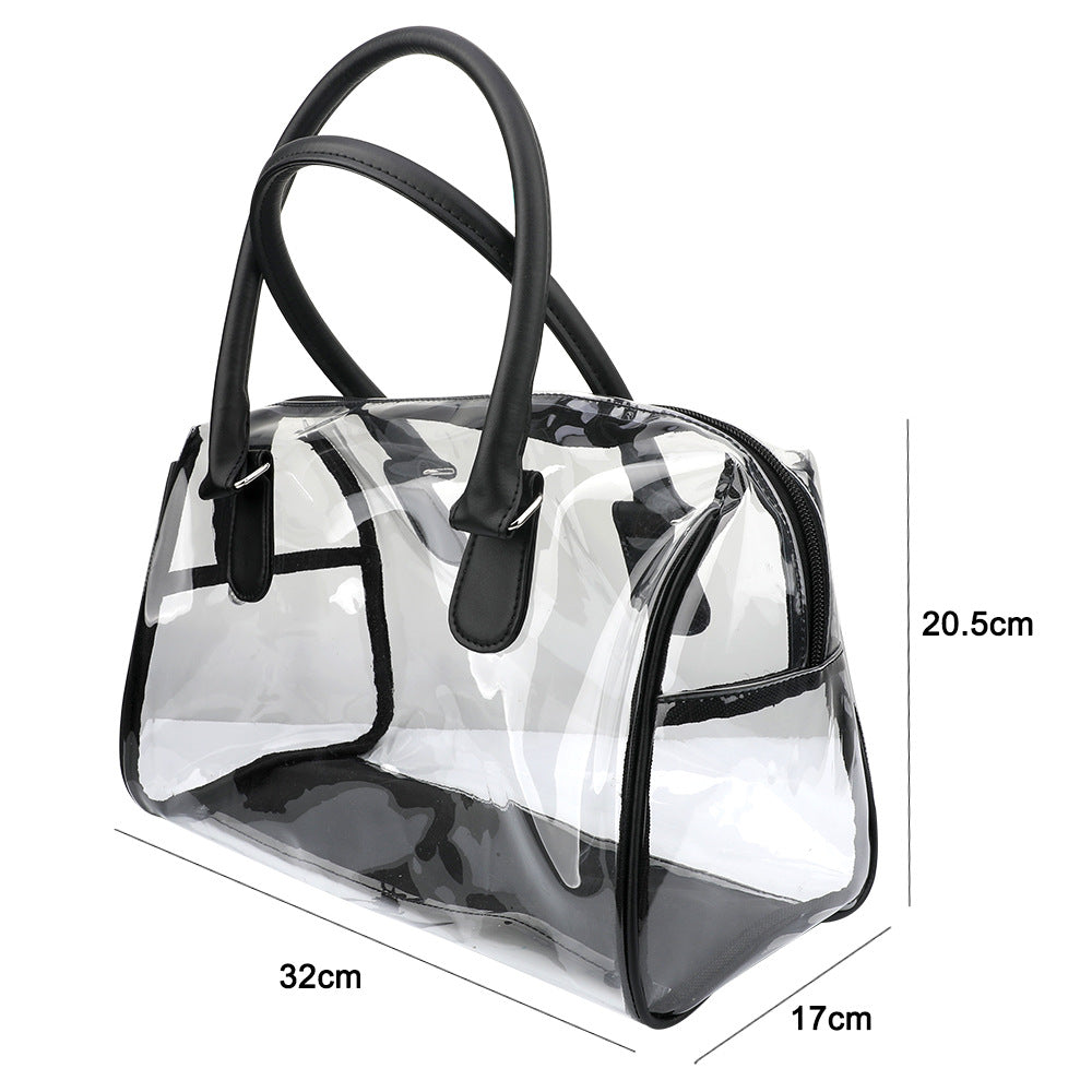 Transparent portable casual cosmetic bag, large capacity, commonly used in makeup, waterproof and easy to clean cosmetic bag