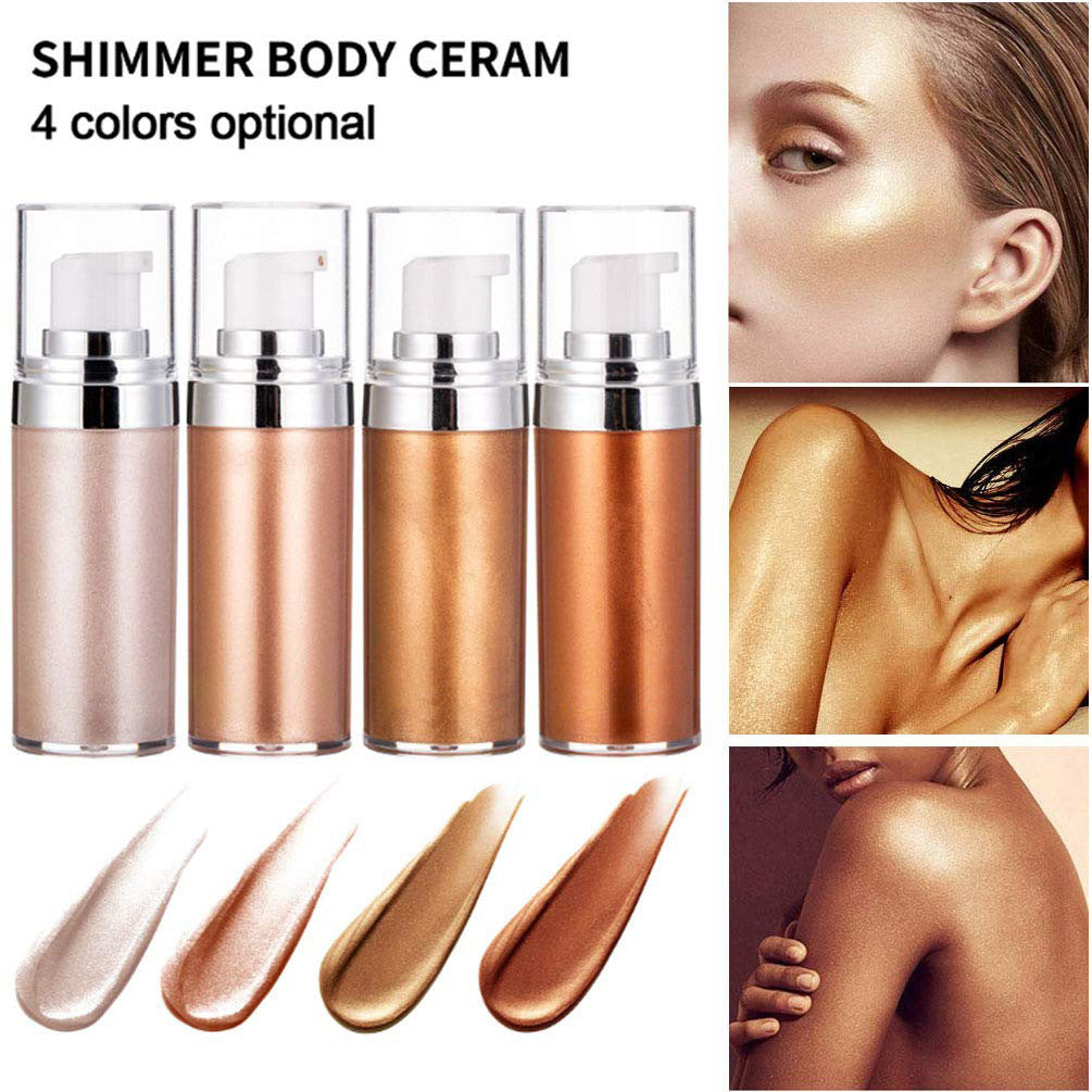 Body Highlight Liquid European, American Beach Facial Body Grooming Brightening Liquid Glowing Oil Fine Shining Skin Highlight Oil
